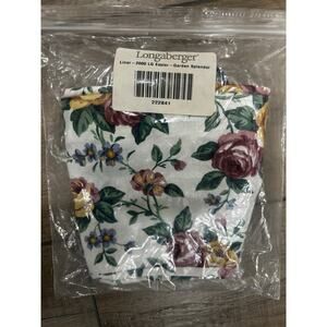 Longaberger Liner Garden Splendor 2000 Large Easter Basket NEW floral fabric